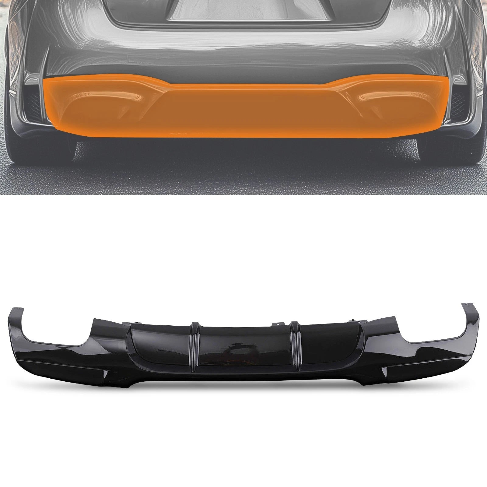 Rear Sport Diffuser for BMW 3-Series E90 E91 (2005–2012) Black PP