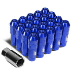 20Pcs J2 7075 Forged Aluminum M12x1.5 Open-End Lug Nut Set w/Adapter Blue