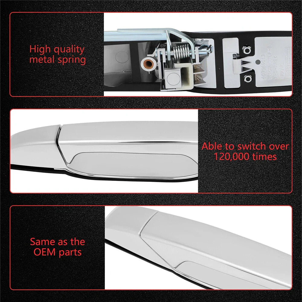 Chrome Car Door Handle Front Left Right Rear for GMC Yukon Sierra Silverado (2007-2014)
