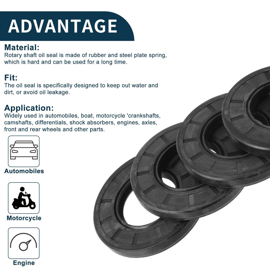 Set of 5 Oil Seal Rotary Shaft Seal NBR Rubber 38x72x8mm