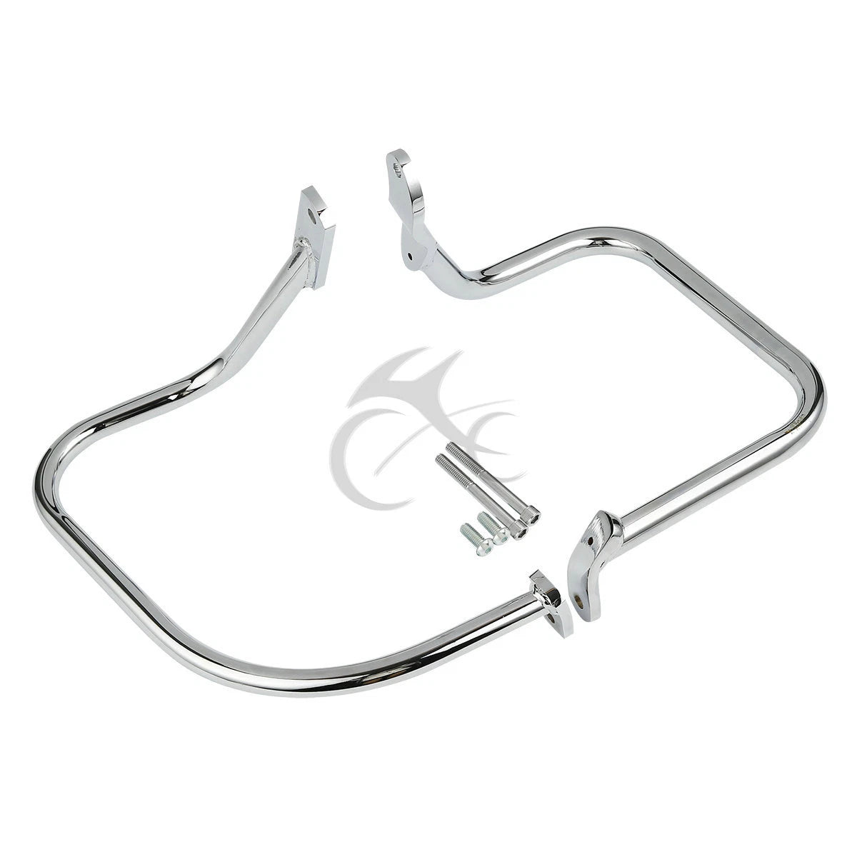 Chrome/Black Saddlebag Guard Rail Crash Bar for Harley FLST FLSTC (2000–2017)