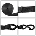 Set of 4 Heavy Duty Ratchet Tie Down Straps for Moving Cargo