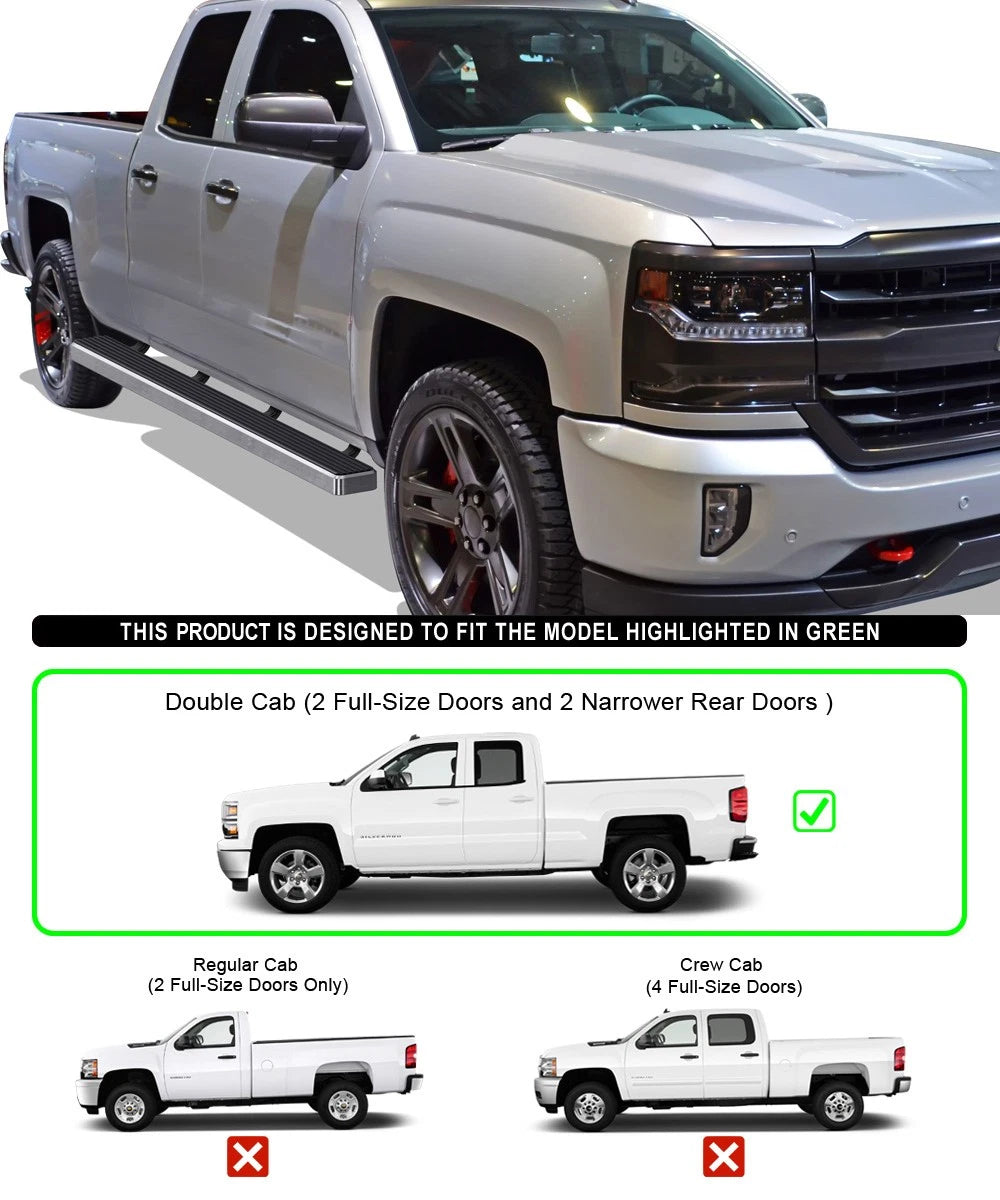 5" Running Boards for Chevrolet Silverado/GMC Sierra Double Cab (2007-2018)