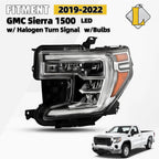 LED Headlight w/ Halogen Turn Signal for GMC Sierra 1500 (2019–2022)