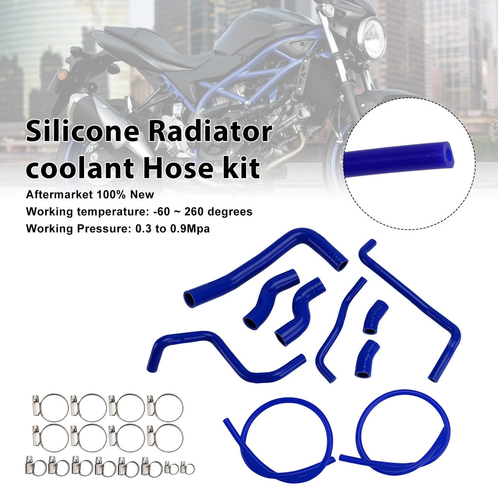 Silicone Radiator Coolant Hose for Suzuki SV650 (2016–2025) Blue