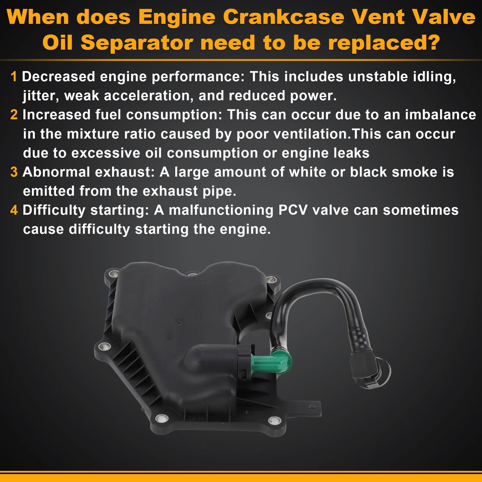 Engine Crankcase Vent Valve Oil Separator for Ford Edge 2.0L (2012–2015) No.LR025615
