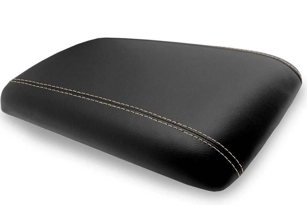 Leather Console Lid Armrest Cover for Ford Expedition (2003–2006) Beige Stitch