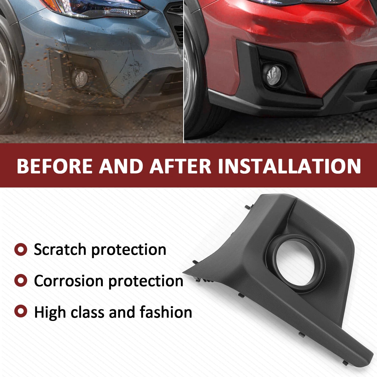 Right Side Fog Light Cover for Subaru Crosstrek (2018–2020)