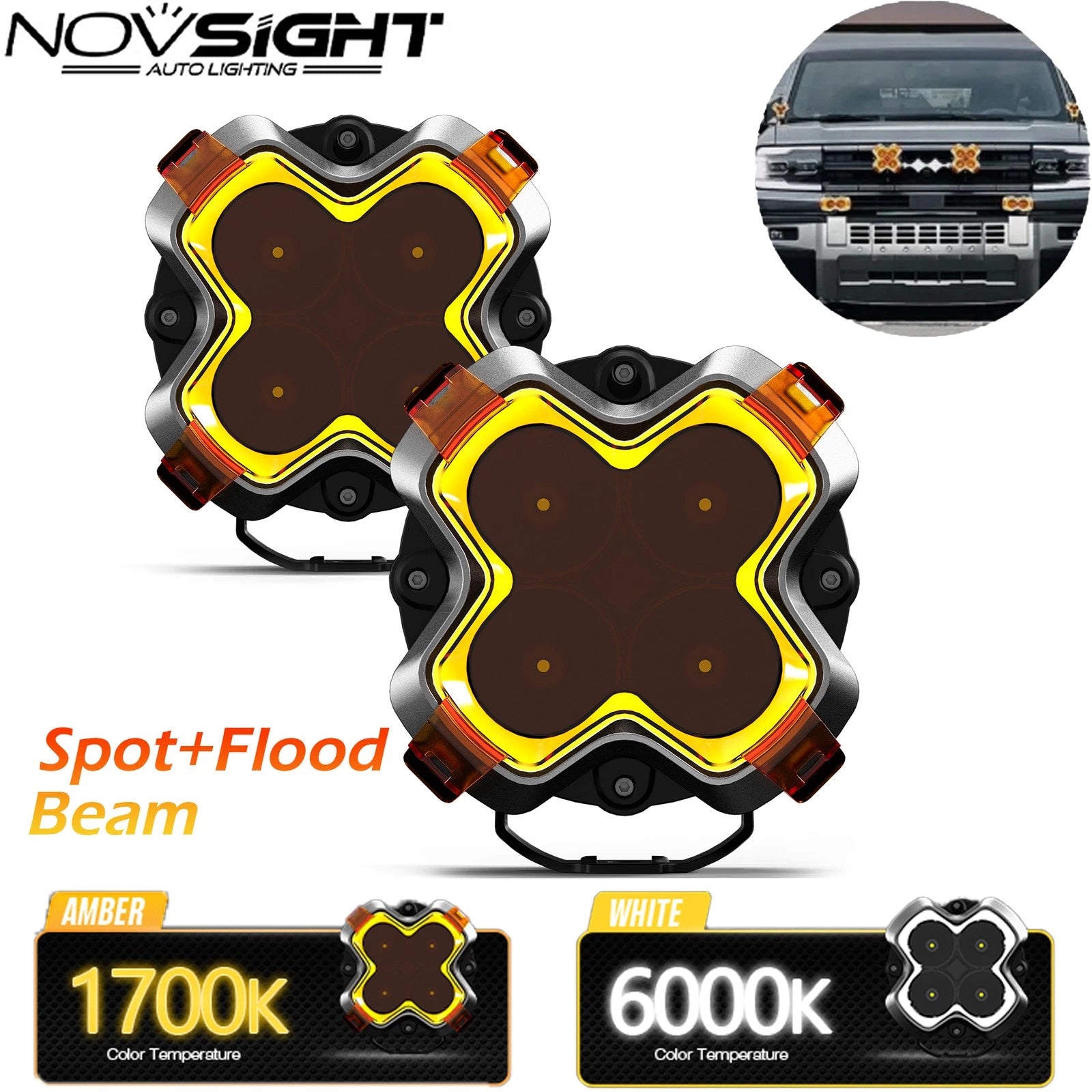 2X 6" LED Work Lights for Off Road Vehicles (Universal)