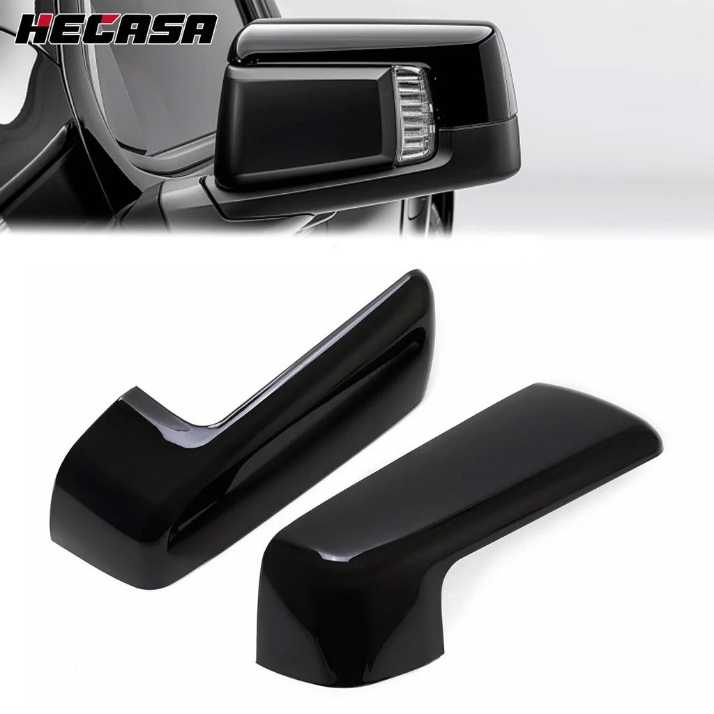 Pair Gloss Black Top Half Mirror Cap Cover for Chevy Silverado GMC Sierra 1500 (2019–2023)