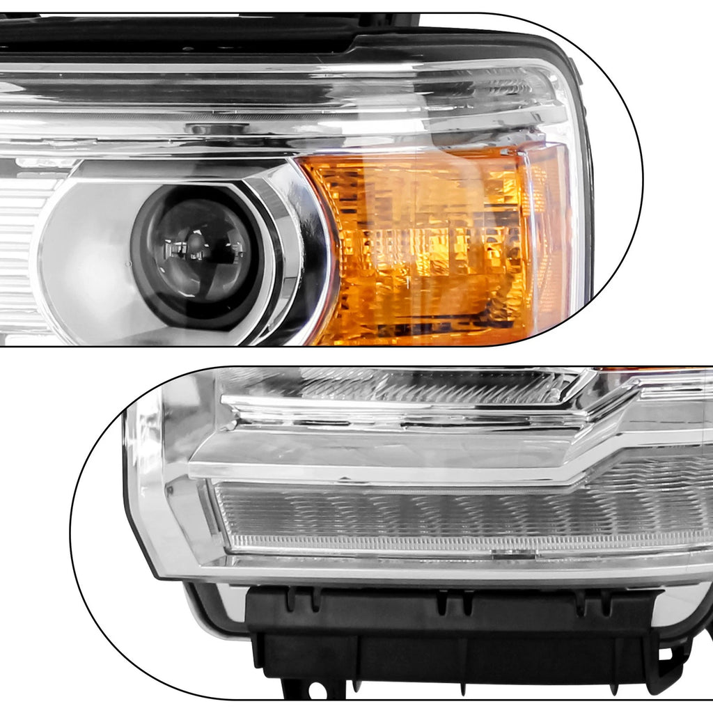 Pair LED Headlights for GMC Sierra 2500HD 3500HD (2015–2018)