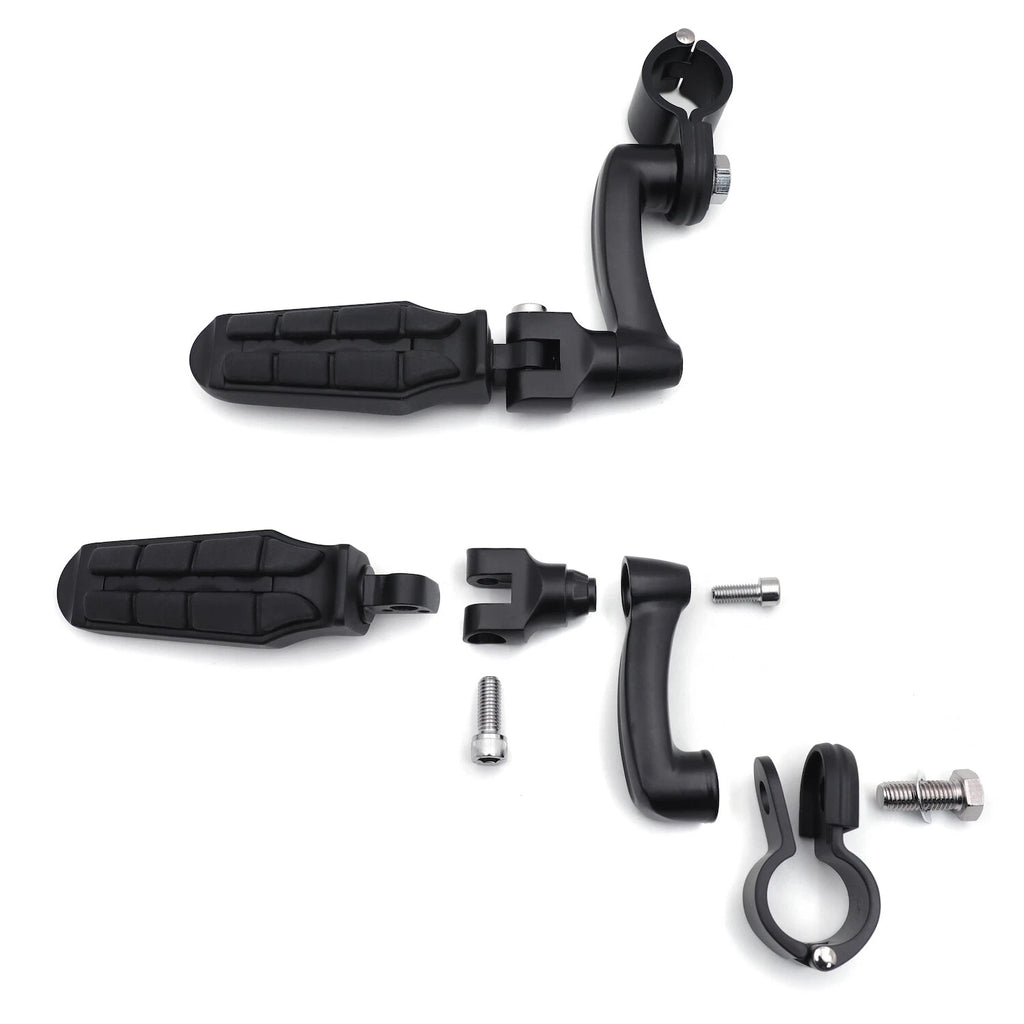 Saddle FootPeg Arched Footrest for Harley (1.25" Engine Guard, Black)