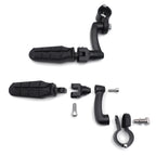 Saddle FootPeg Arched Footrest for Harley (1.25" Engine Guard, Black)
