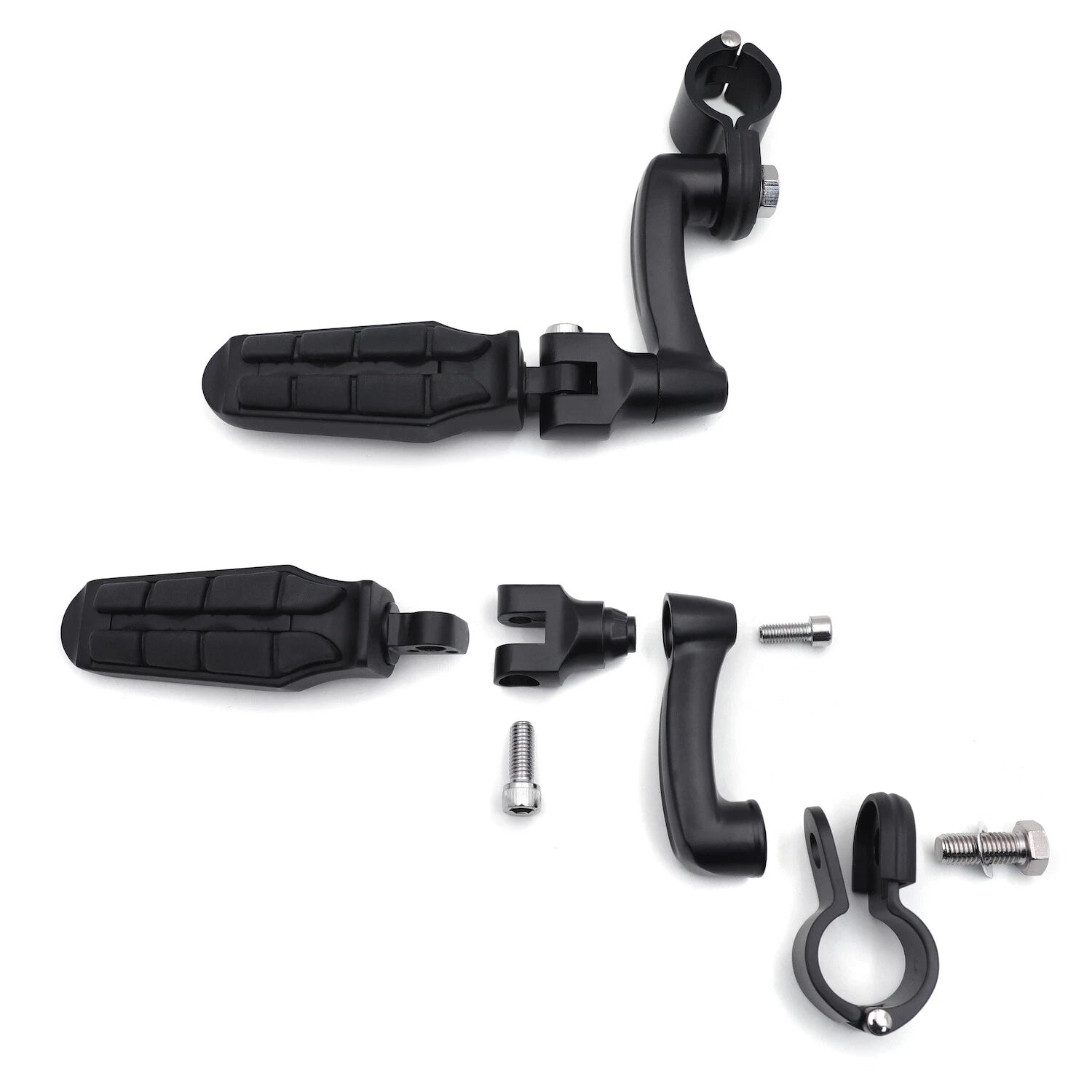 Saddle FootPeg Arched Footrest for Harley (1.25" Engine Guard, Black)