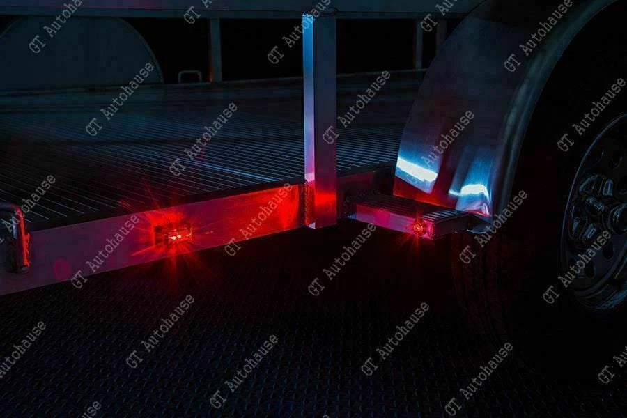 2-Pack Red 12-LED Trailer Side Marker Lights for Commercial Trucks (---)