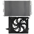 AC condenser and cooling fan assembly for Hyundai Santa Fe Sport (2013–2018)
