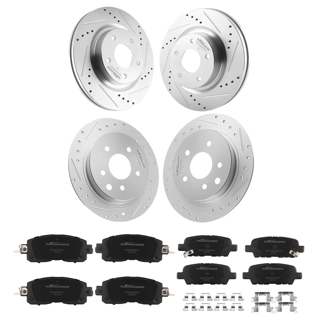 Front Rear Brake Rotors & Ceramic Pads Kit for Nissan Altima (2013–2023) S-31464