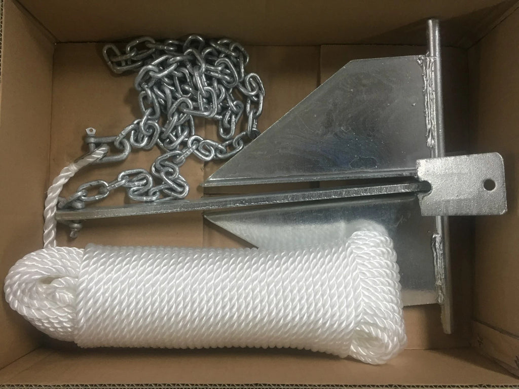 Sand Anchor Kit for Boats (Approx 5m Length) - 8LB, 50m Rope, 6mm Chain