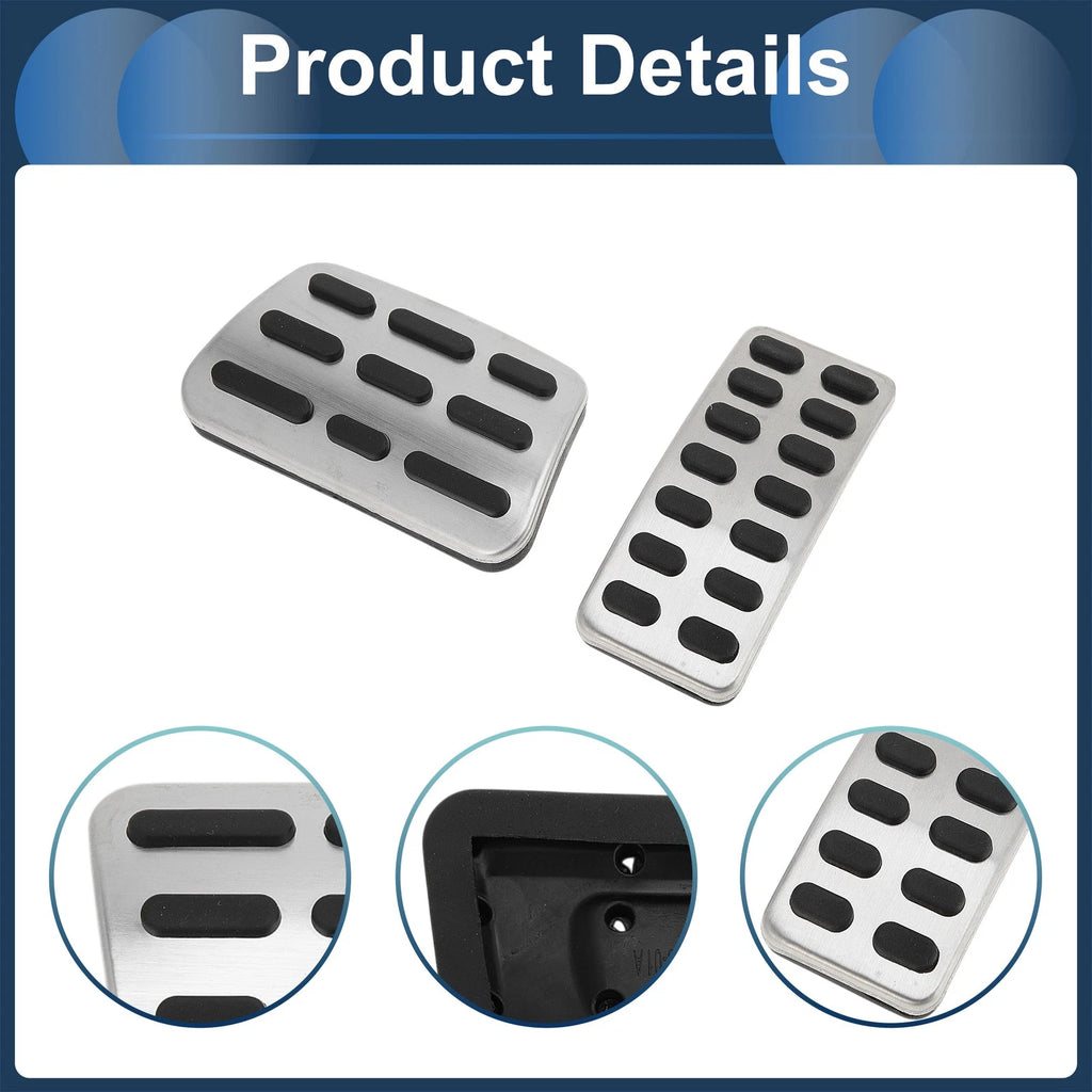 Set of 1 Automatic Footrest Pedals Cover for Hyundai Accent (2011–2019) Silver Tone