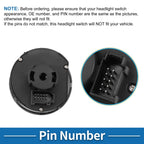 Headlight Switch for Volkswagen Caddy (2004–2008) No.1T0941431B Black