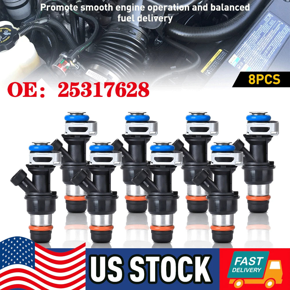 8x Fuel Injector for GM Chevy GMC Truck 4.8L 5.3L 6.0L (2001–2007)
