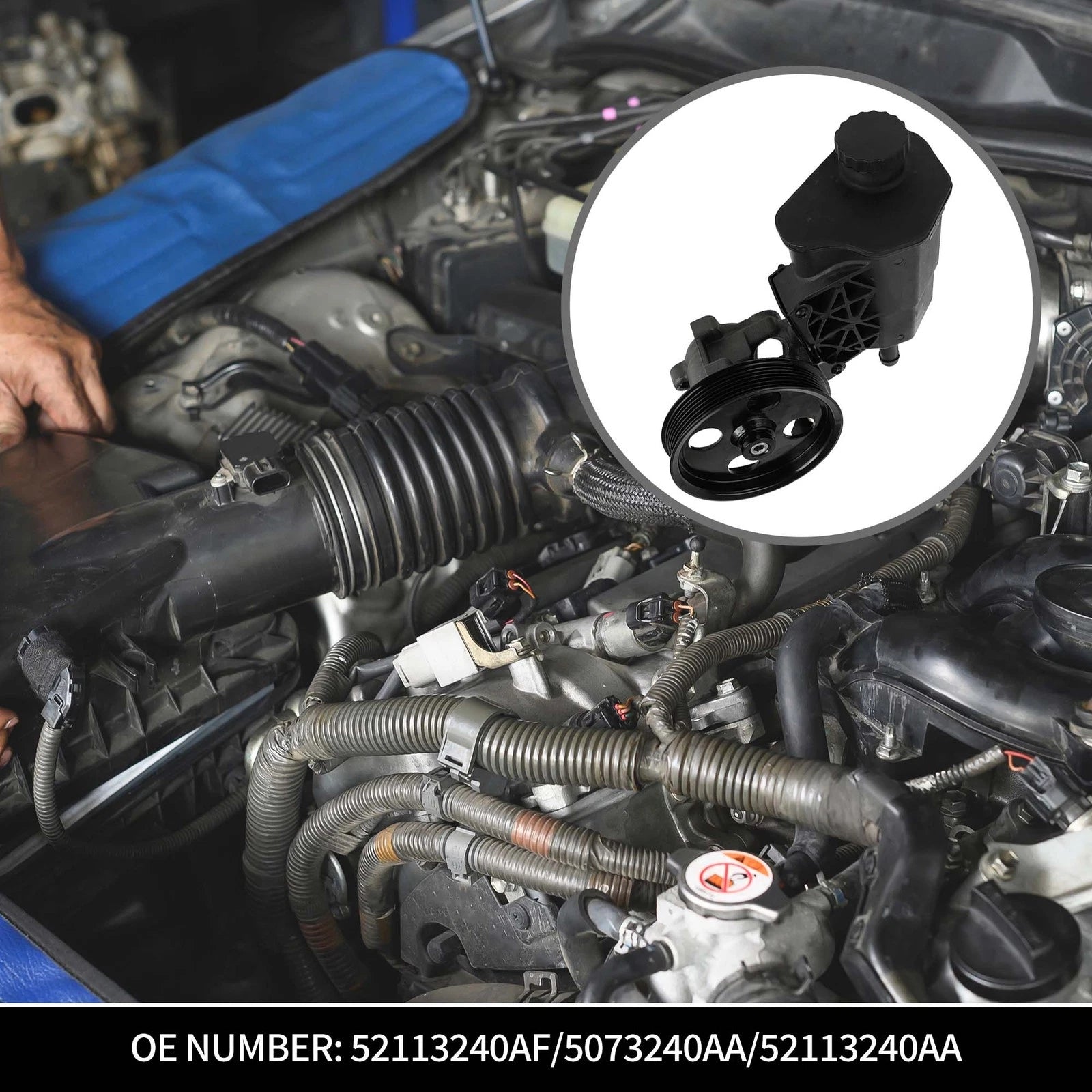 Power Steering Pump with Reservoir 52113454AK for Dodge Ram 1500 (2002–2007)