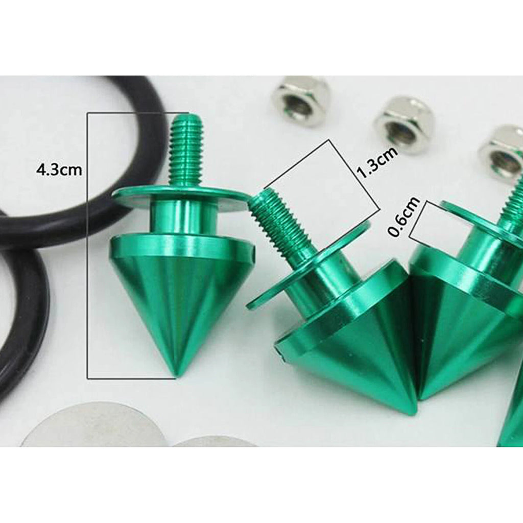 Green Spiked Quick Release Fasteners for Universal Bumper Trunk Lids Kit (2011-2024)
