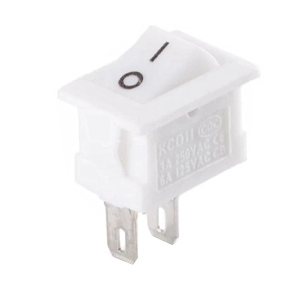 10PCS Rocker Switch 2 Pin ON/OFF SPST 125VAC 6A 250VAC 3A for Mini