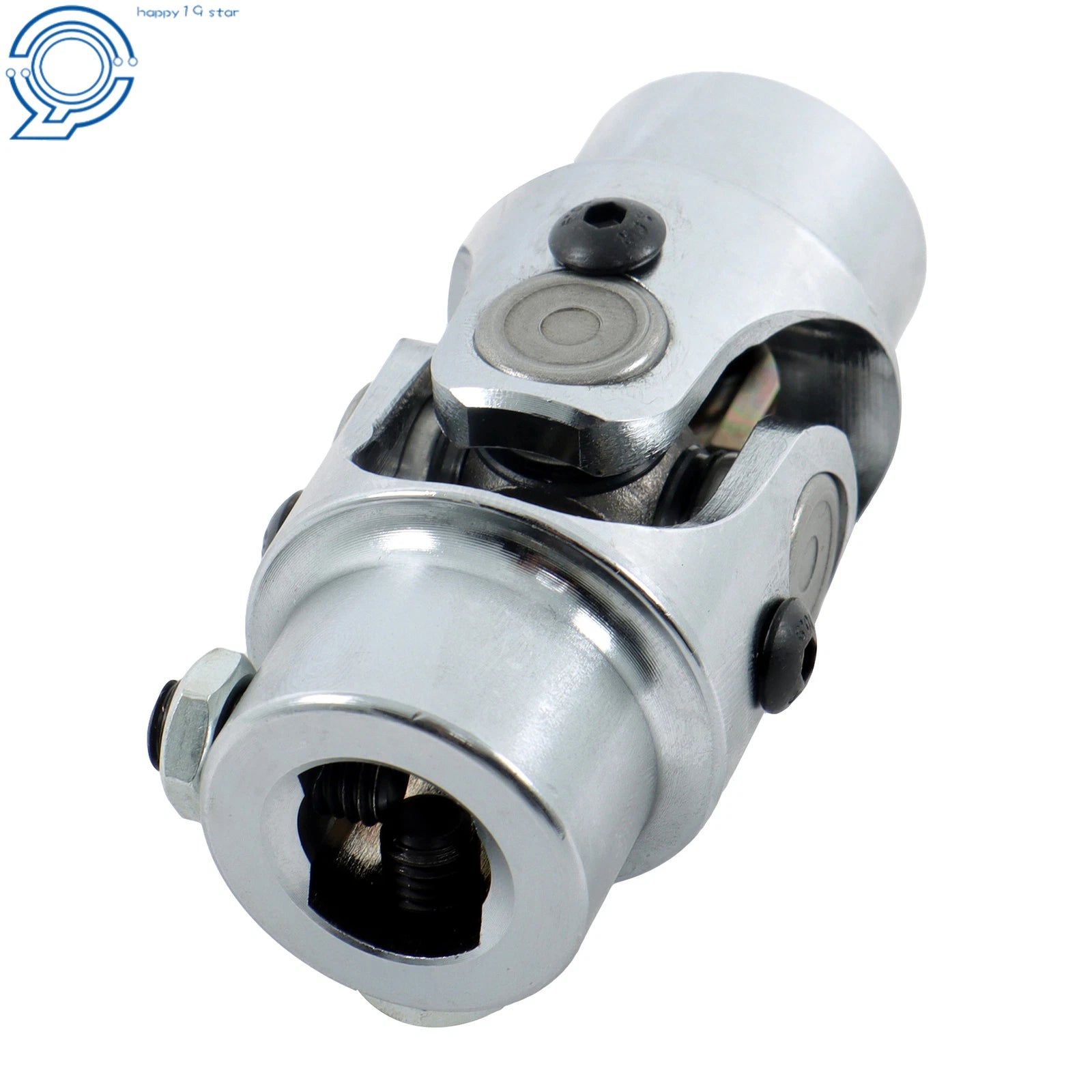 Chrome Steering U Joint Coupler for Universal Vehicles