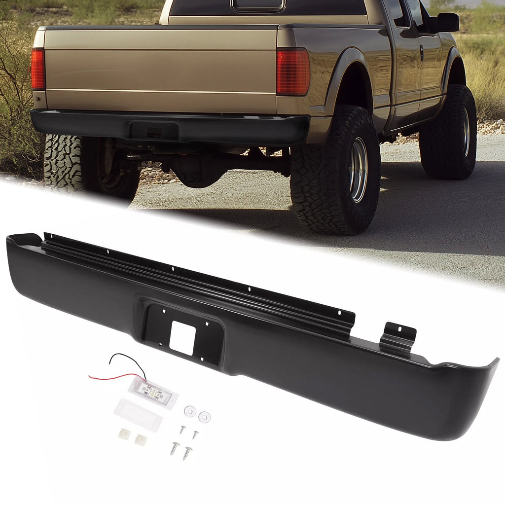 Black Steel Rear Roll Pan Assembly for Ford F-150 (2004–2010)