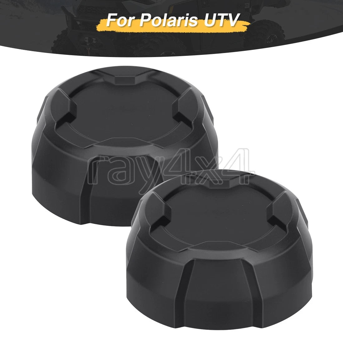 Set of 2 Rear Matte Black Rim Caps for Polaris Ranger Crew SP 570 (2022–2025) 1524066-458