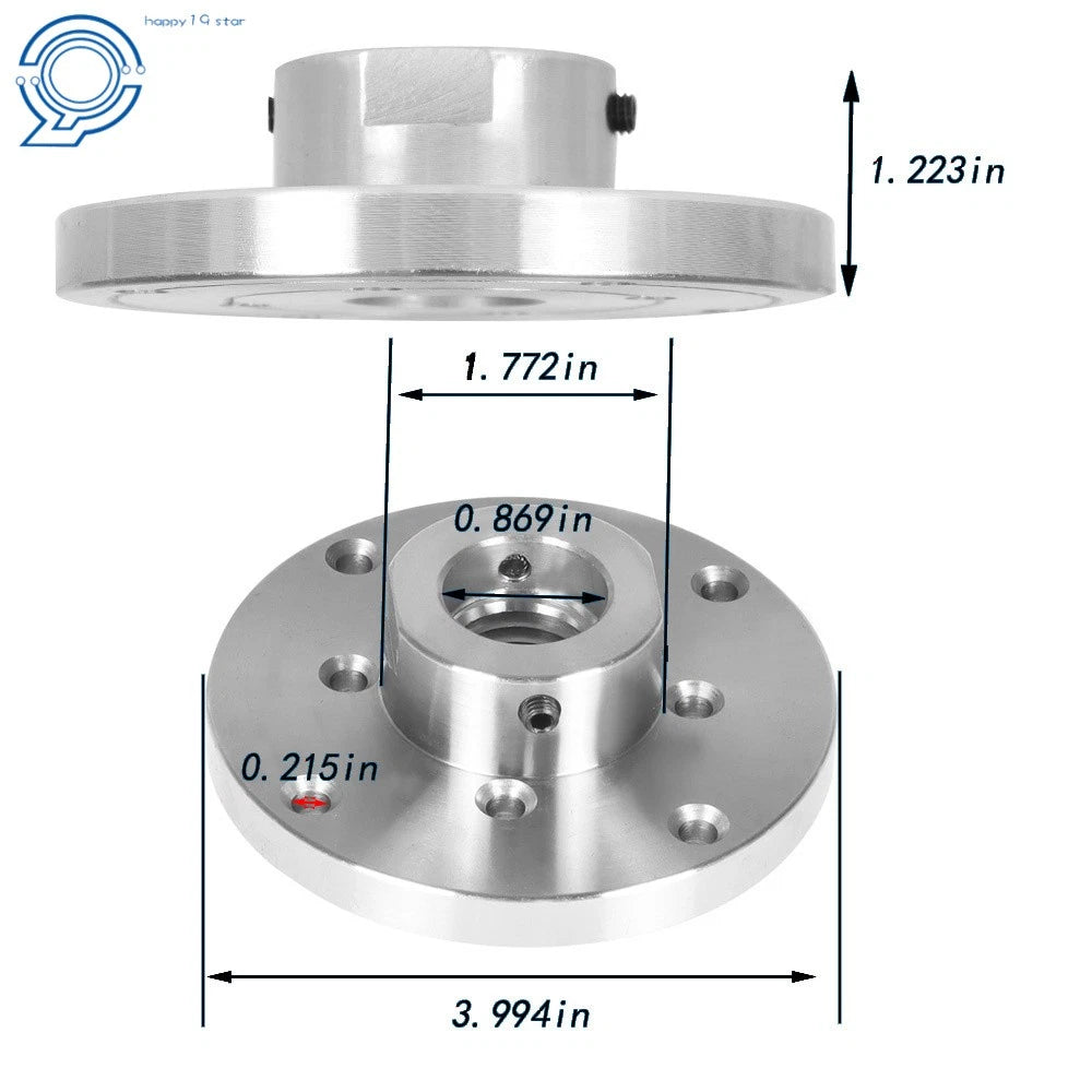 1 Inch Threaded Face Plate with Set Screws for Steel Wood Lathe