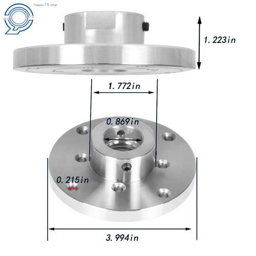 1 Inch Threaded Face Plate with Set Screws for Steel Wood Lathe