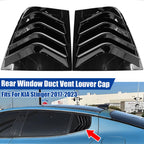 Gloss Black Rear Window Quarter Glass Vent Louver Cover for KIA Stinger (2017–2023)