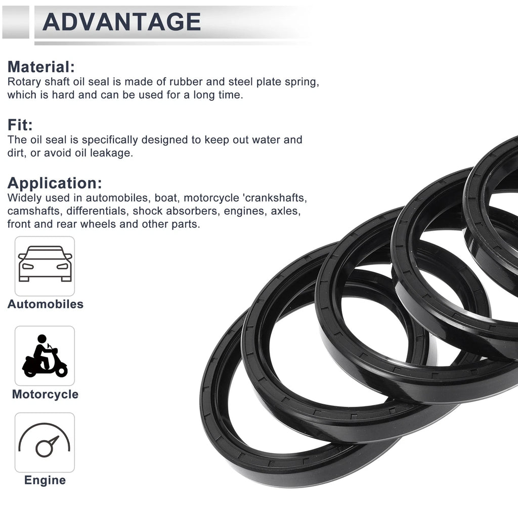 Set of 5 Oil Seal Rotary Shaft Seals for Various Models (75x90x12mm)