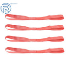 Set of 4 Red Steel 2200 LB Ratchet Tie Down Straps with Break Lock S Hooks 15 FT