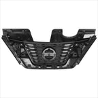 Front Hood Grille for Nissan Rogue SV (2017) w/Badge Slot, Black Trim