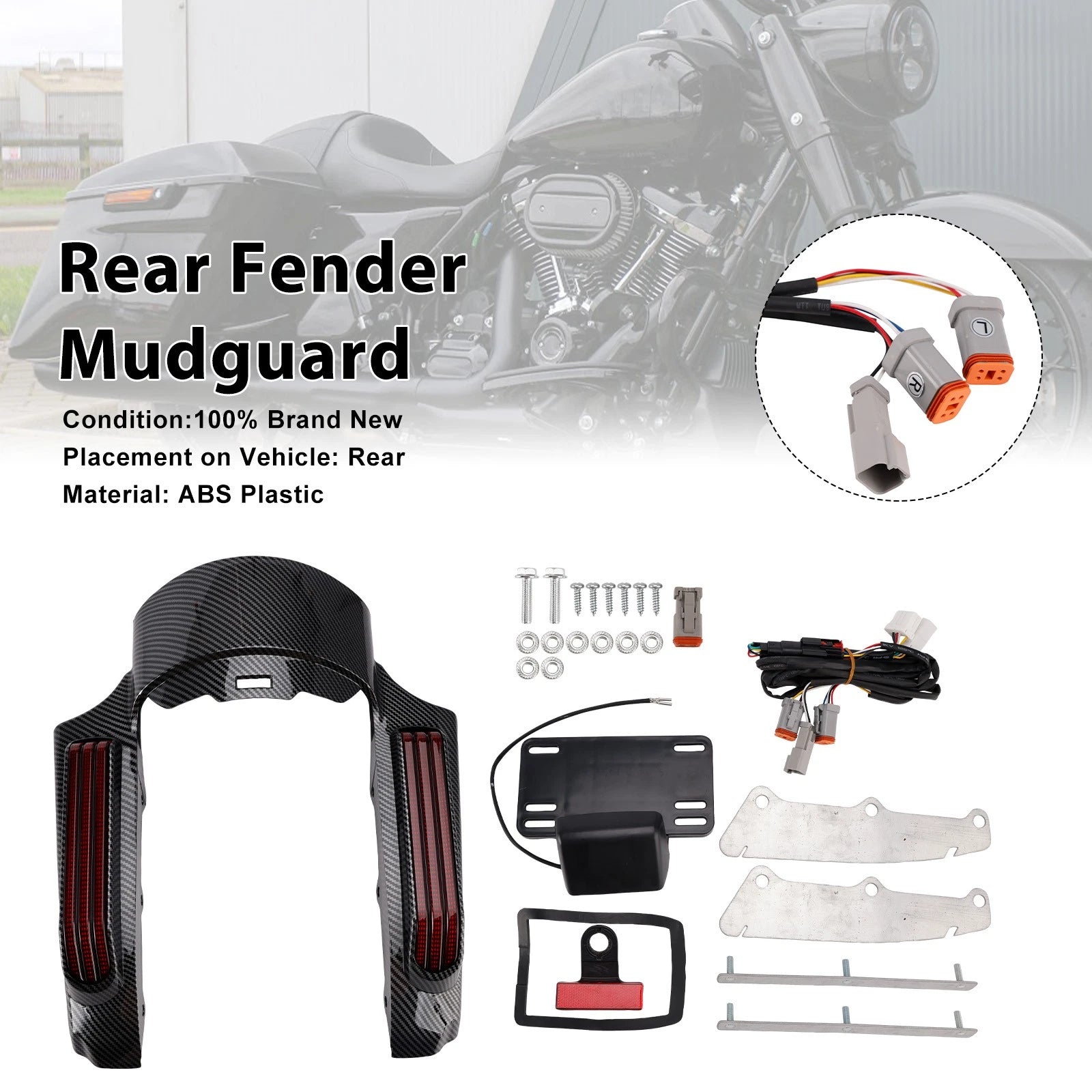 Rear Fender LED Light for Harley Touring Road King FLHR Street Glide (2014–2023)