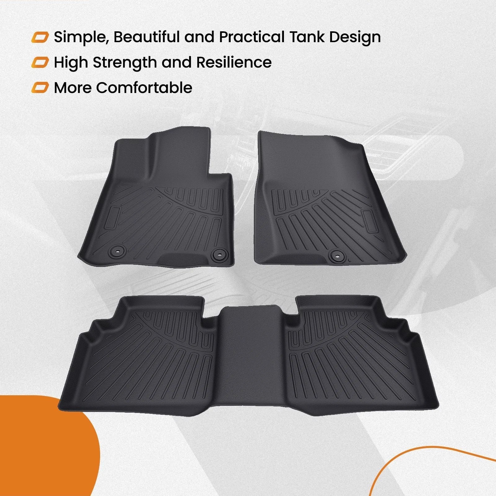 Set of 4 TPE Waterproof Carpet Floor Mats for Hyundai Tucson (2022–2025)