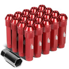 20Pcs Open-End Lug Nut Set M12x1.25 for J2 (7075 Aluminum, Red)