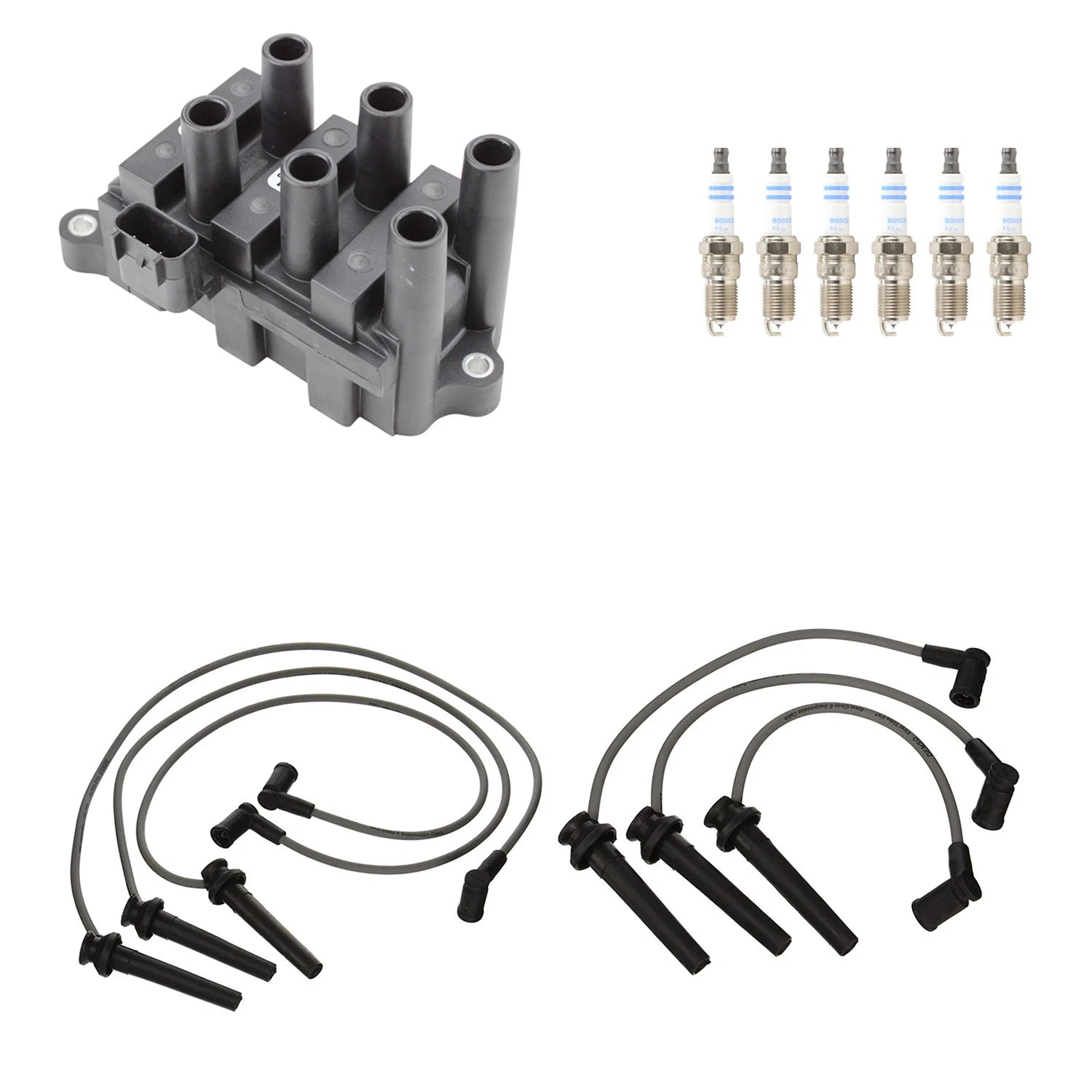 Denso Ignition Coil Wires & Bosch Platinum Spark Plugs Kit for Cougar MPV (1999–2002)