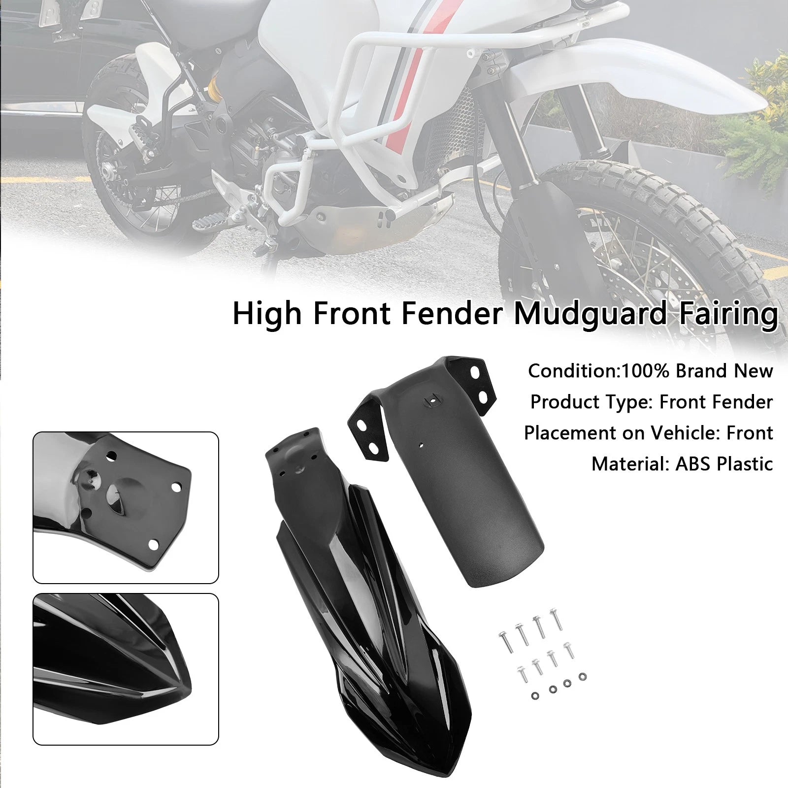 Front Fender Mudguard Fairing for Yamaha Tenere 700 (2019–2024) Black