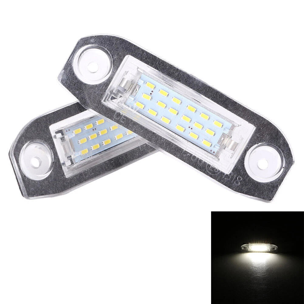 Pair White LED License Plate Lights for Volvo S80 (1998–2013) CX60 (2008–2013)