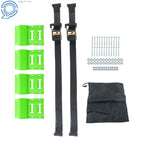 Set of 2 Wheel Chocks and Tie Down Straps for Automotive Use