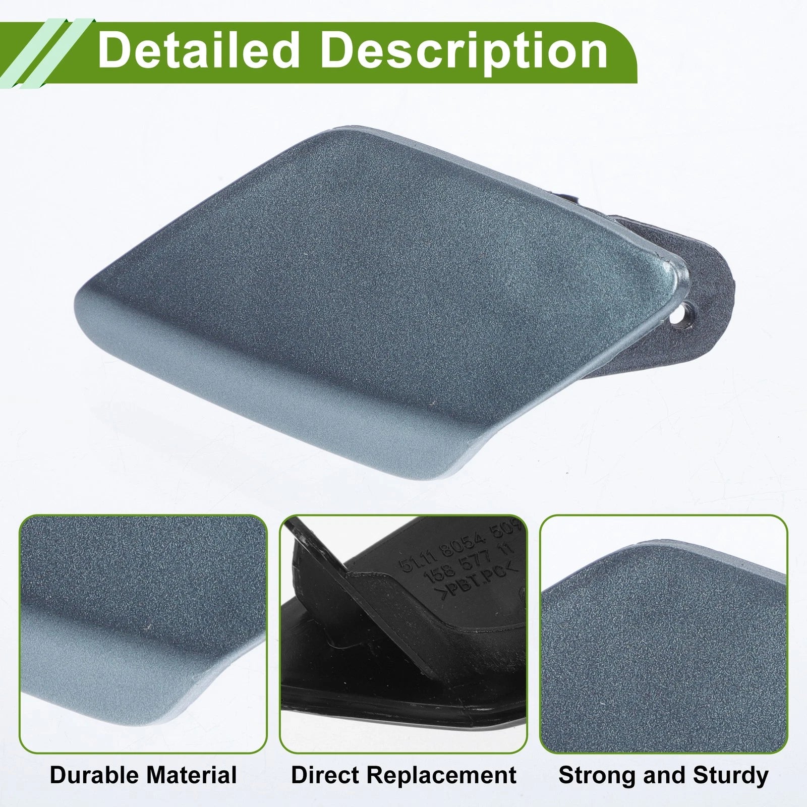 Front Left Washer Nozzle Cover Cap No. 51118060681 for BMW 428i (2014–2016) Gray