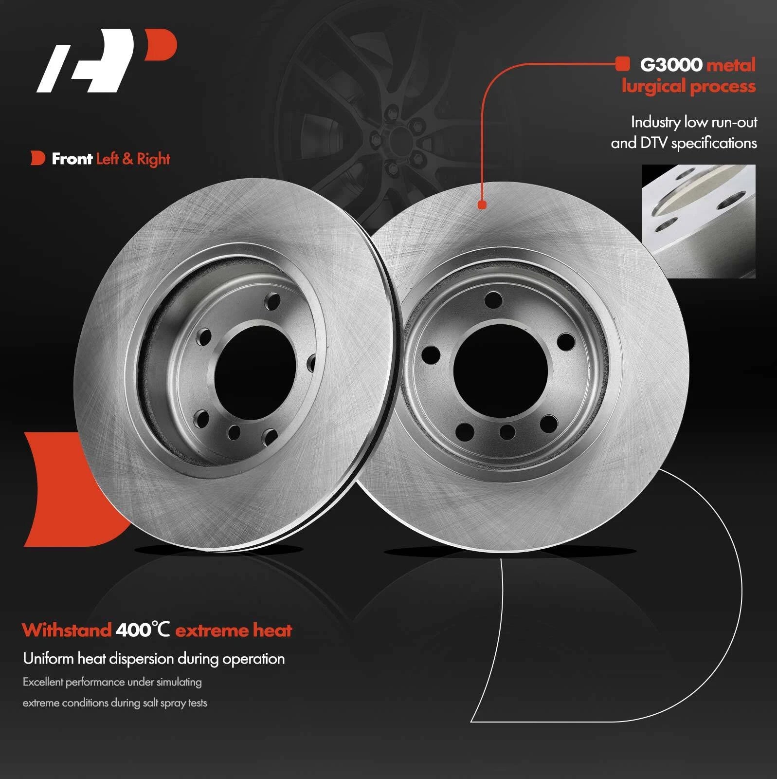 Front Disc Brake Rotors for BMW 325Ci 325i 328i (2001–2006)