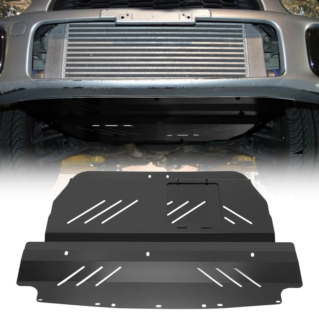 Black Aluminum Engine Splash Shield Skid Plate for Subaru WRX STI (2004–2007)