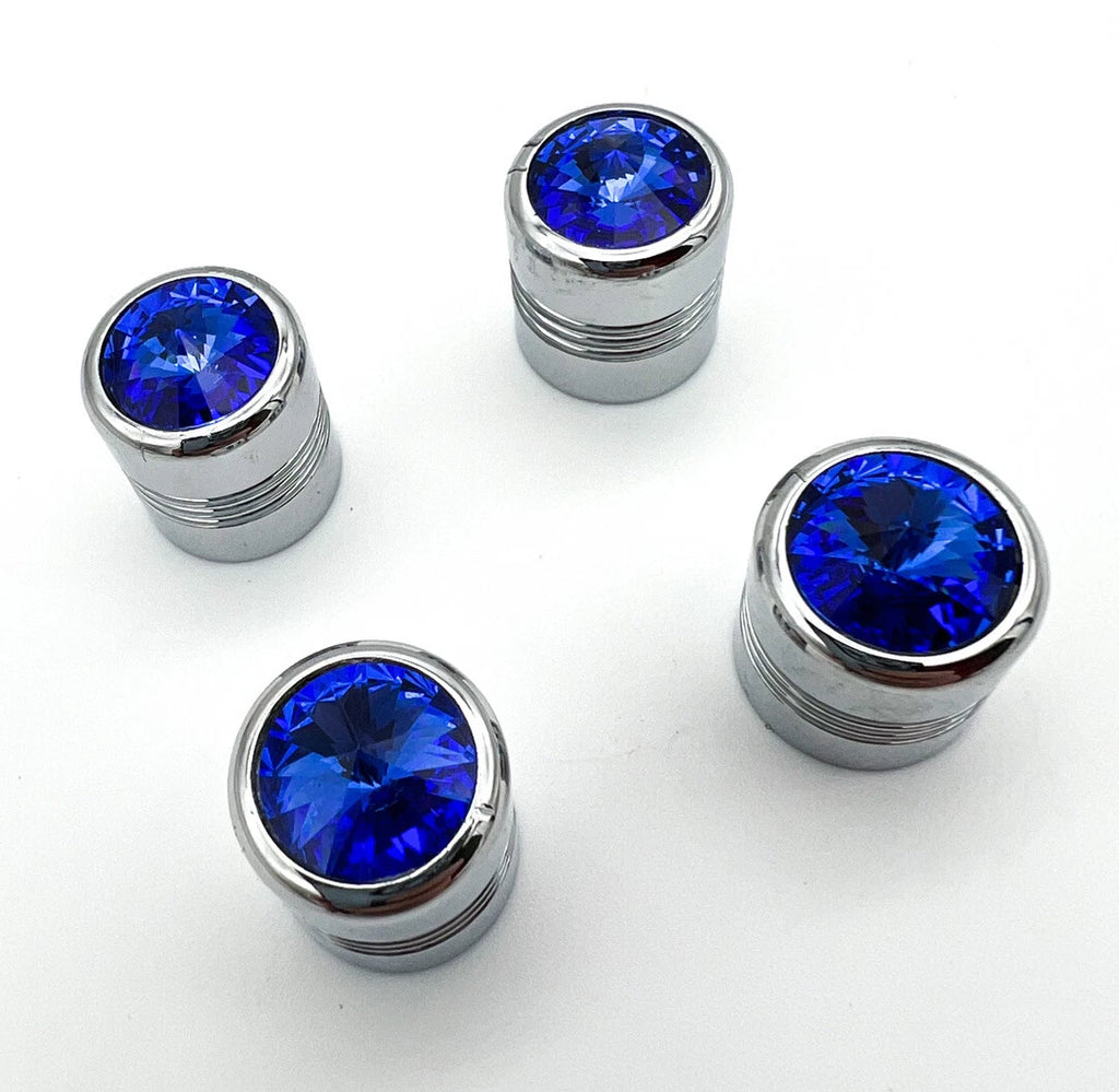 Valve Stem Caps Replacement Chrome Set for Hot Rod Car Truck ATV (—)