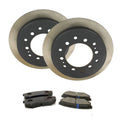 Set of 2 Rear Vented Disc Brake Rotors w/ Pad Set for Toyota 4Runner