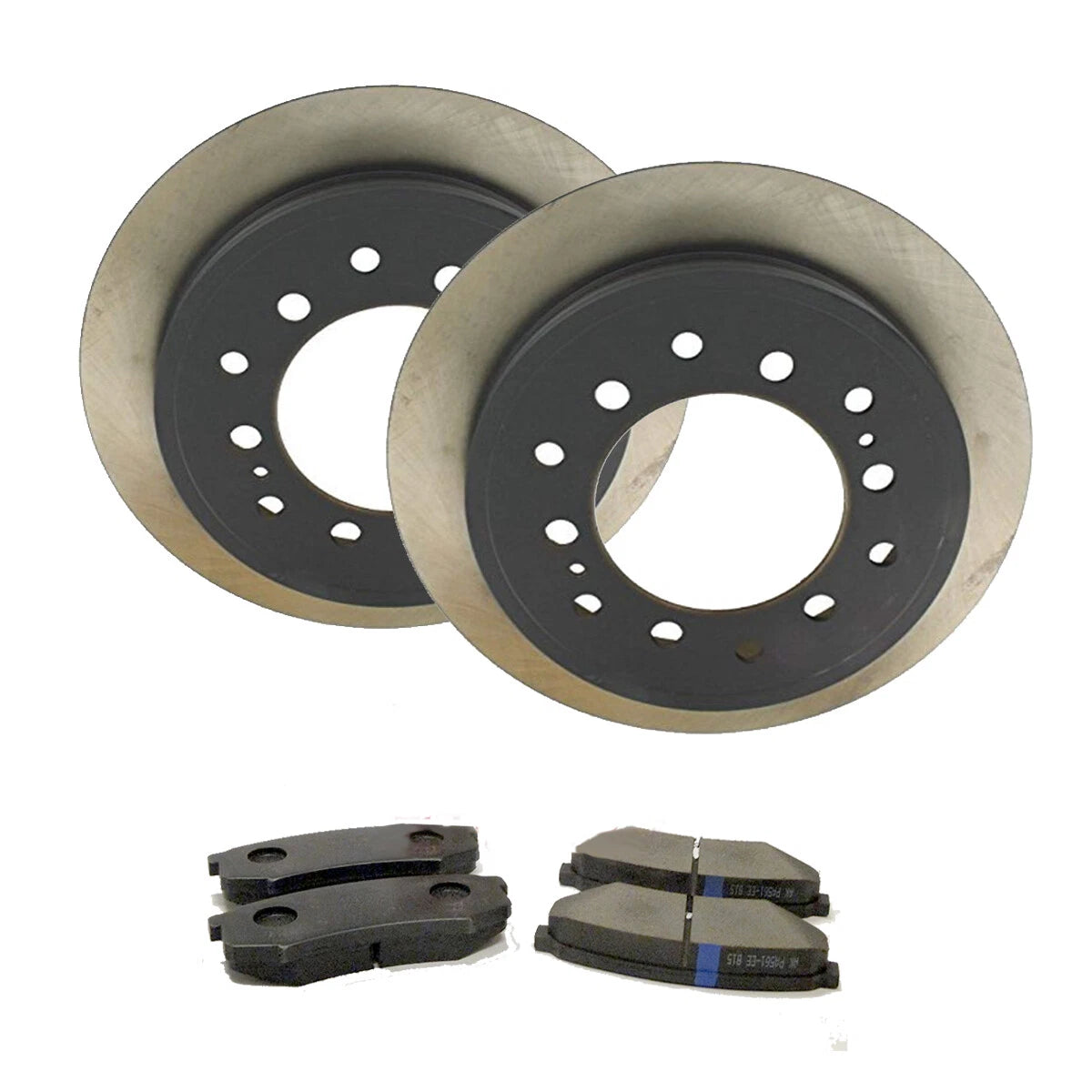 Set of 2 Rear Vented Disc Brake Rotors w/ Pad Set for Toyota 4Runner